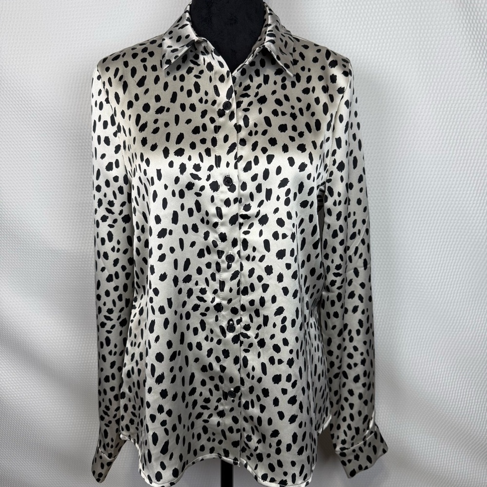 Sincerely Jules Spotted Leopard Print Large Blouse NWT